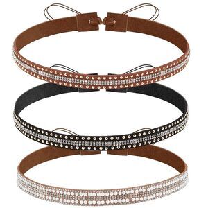 5829 3 Styles Rhinestone Cowboy Hat Bands Bling Panama Fedora Ethnic